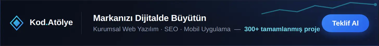 Kod Atölye - Web Yazılım, SEO ve Mobil Uygulama