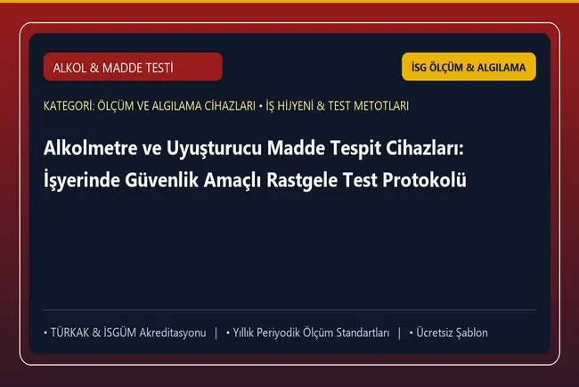 Alkolmetre ve Uyuşturucu Madde Tespit Cihazları: İşyerinde Güvenlik Amaçlı Rastgele Test Protokolü