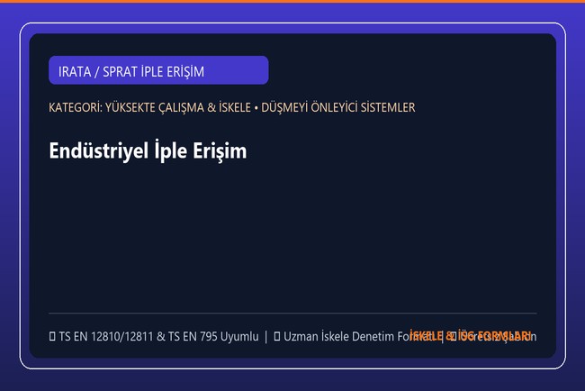 Endüstriyel İple Erişim (Rope Access) Güvenlik ve Risk Yönetim Şablonu (Word)