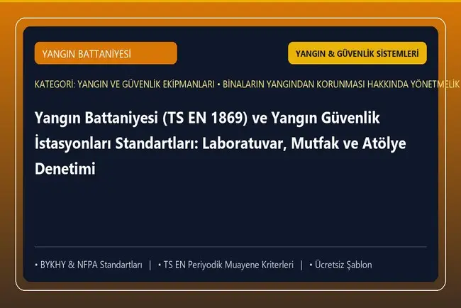 Yangın Battaniyesi (TS EN 1869) ve Yangın Güvenlik İstasyonları Standartları: Laboratuvar, Mutfak ve Atölye Denetimi