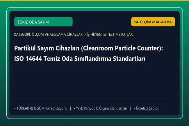 Partikül Sayım Cihazları (Cleanroom Particle Counter): ISO 14644 Temiz Oda Sınıflandırma Standartları