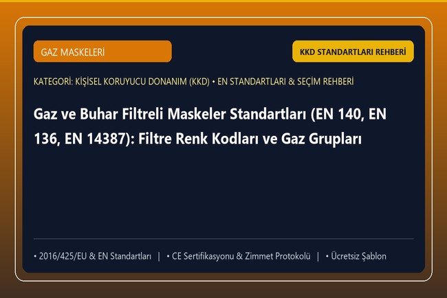 Gaz ve Buhar Filtreli Maskeler Standartları (EN 140, EN 136, EN 14387): Filtre Renk Kodları ve Gaz Grupları