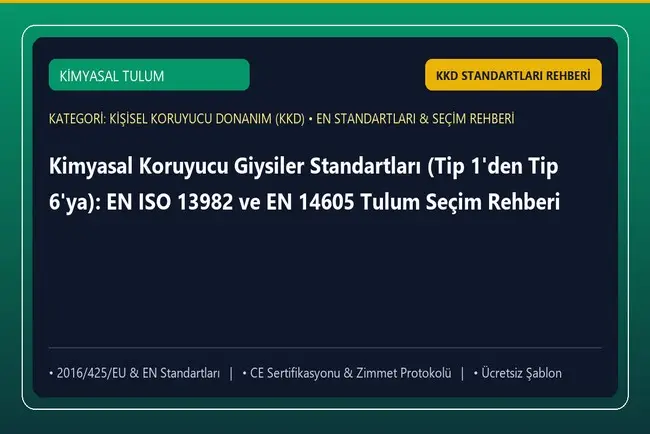 Kimyasal Koruyucu Giysiler Standartları (Tip 1'den Tip 6'ya): EN ISO 13982 ve EN 14605 Tulum Seçim Rehberi
