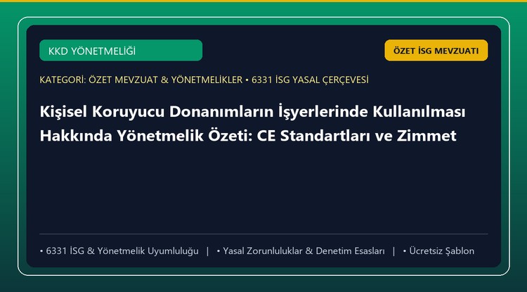 Kişisel Koruyucu Donanımların İşyerlerinde Kullanılması Hakkında Yönetmelik Özeti: CE Standartları ve Zimmet