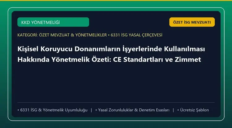 Kişisel Koruyucu Donanımların İşyerlerinde Kullanılması Hakkında Yönetmelik Özeti: CE Standartları ve Zimmet