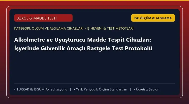 Alkolmetre ve Uyuşturucu Madde Tespit Cihazları: İşyerinde Güvenlik Amaçlı Rastgele Test Protokolü
