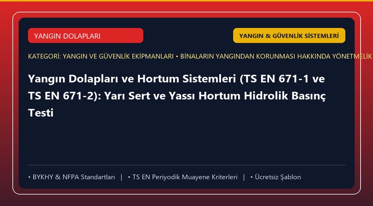 Yangın Dolapları ve Hortum Sistemleri (TS EN 671-1 ve TS EN 671-2): Yarı Sert ve Yassı Hortum Hidrolik Basınç Testi