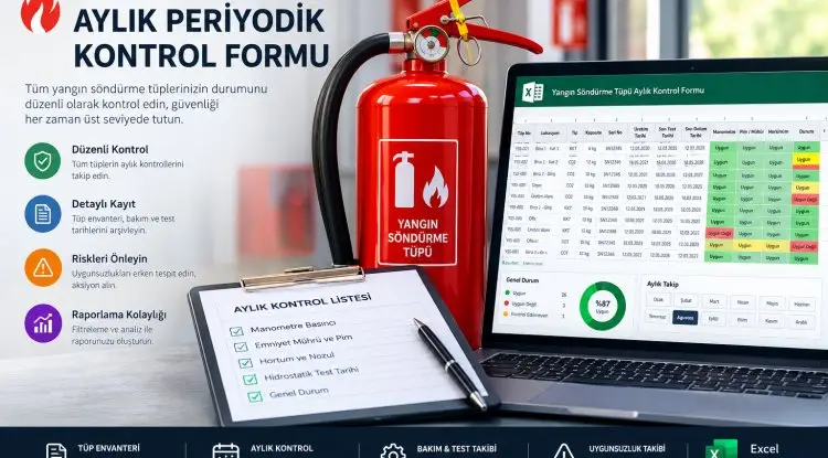 Yangın Söndürme Tüpü Aylık Periyodik Kontrol Listesi (Excel)