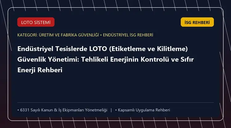 Endüstriyel Tesislerde LOTO (Etiketleme ve Kilitleme) Güvenlik Yönetimi: Tehlikeli Enerjinin Kontrolü ve Sıfır Enerji Rehberi