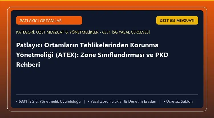 Patlayıcı Ortamların Tehlikelerinden Korunma Yönetmeliği (ATEX): Zone Sınıflandırması ve PKD Rehberi