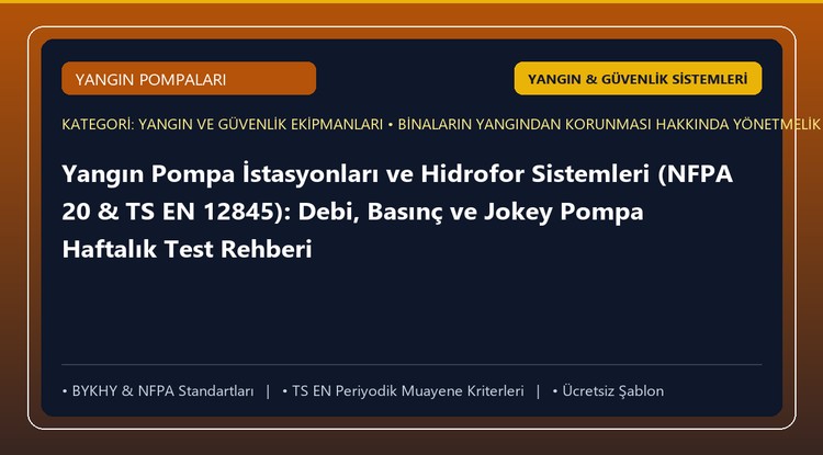 Yangın Pompa İstasyonları ve Hidrofor Sistemleri (NFPA 20 & TS EN 12845): Debi, Basınç ve Jokey Pompa Haftalık Test Rehberi