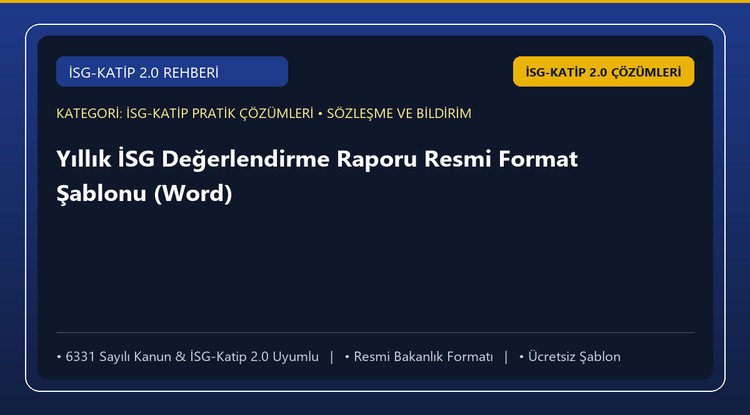 Yıllık İSG Değerlendirme Raporu Resmi Format Şablonu (Word)