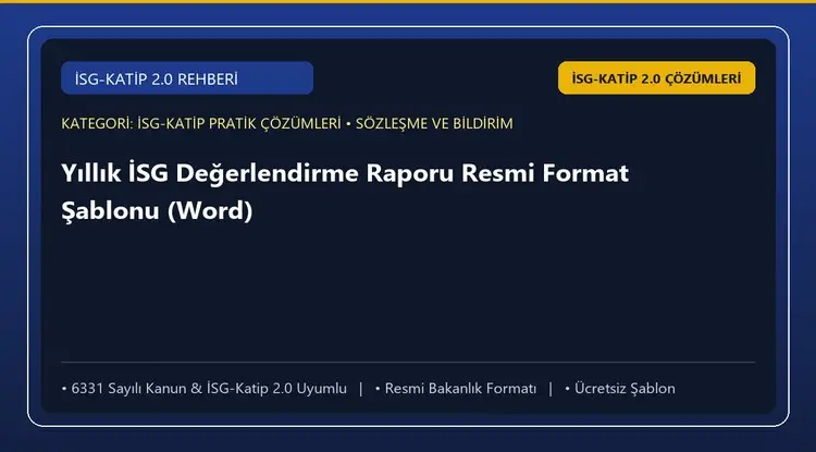 Yıllık İSG Değerlendirme Raporu Resmi Format Şablonu (Word)
