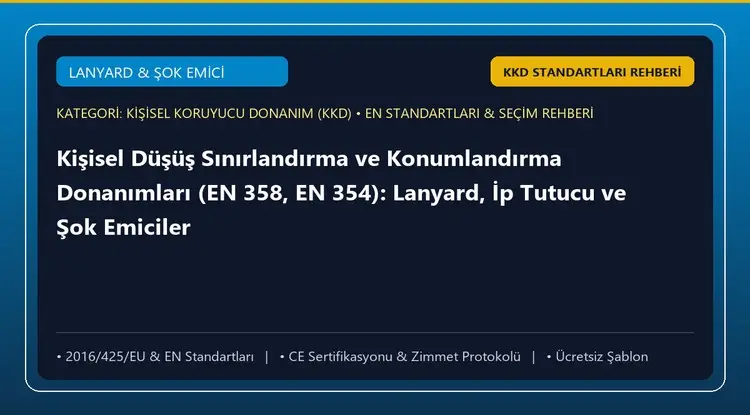 Kişisel Düşüş Sınırlandırma ve Konumlandırma Donanımları (EN 358, EN 354): Lanyard, İp Tutucu ve Şok Emiciler