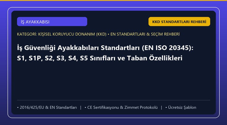 İş Güvenliği Ayakkabıları Standartları (EN ISO 20345): S1, S1P, S2, S3, S4, S5 Sınıfları ve Taban Özellikleri