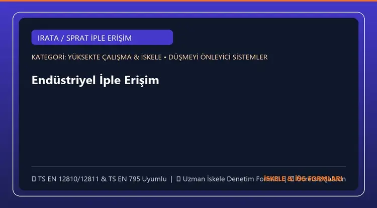 Endüstriyel İple Erişim (Rope Access) Güvenlik ve Risk Yönetim Şablonu (Word)