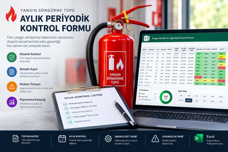 Yangın Söndürme Tüpü Aylık Periyodik Kontrol Listesi (Excel)