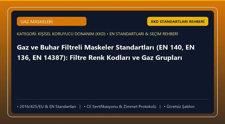 Gaz ve Buhar Filtreli Maskeler Standartları (EN 140, EN 136, EN 14387): Filtre Renk Kodları ve Gaz Grupları