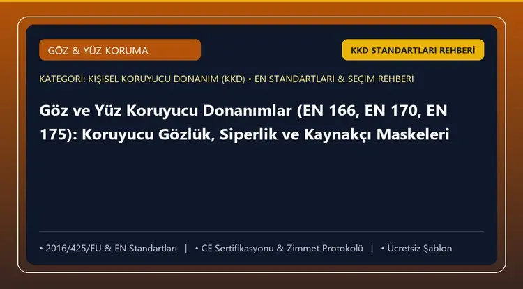 Göz ve Yüz Koruyucu Donanımlar (EN 166, EN 170, EN 175): Koruyucu Gözlük, Siperlik ve Kaynakçı Maskeleri
